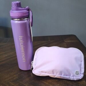 Lululemon Lavender Water Bottle & Pouch Set